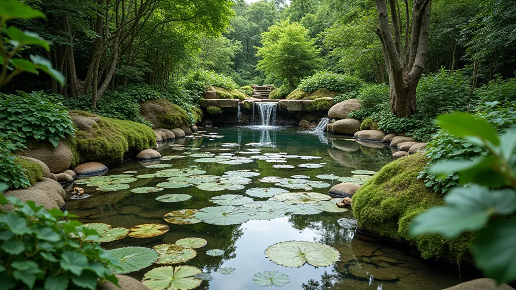 Completed water lily pond design