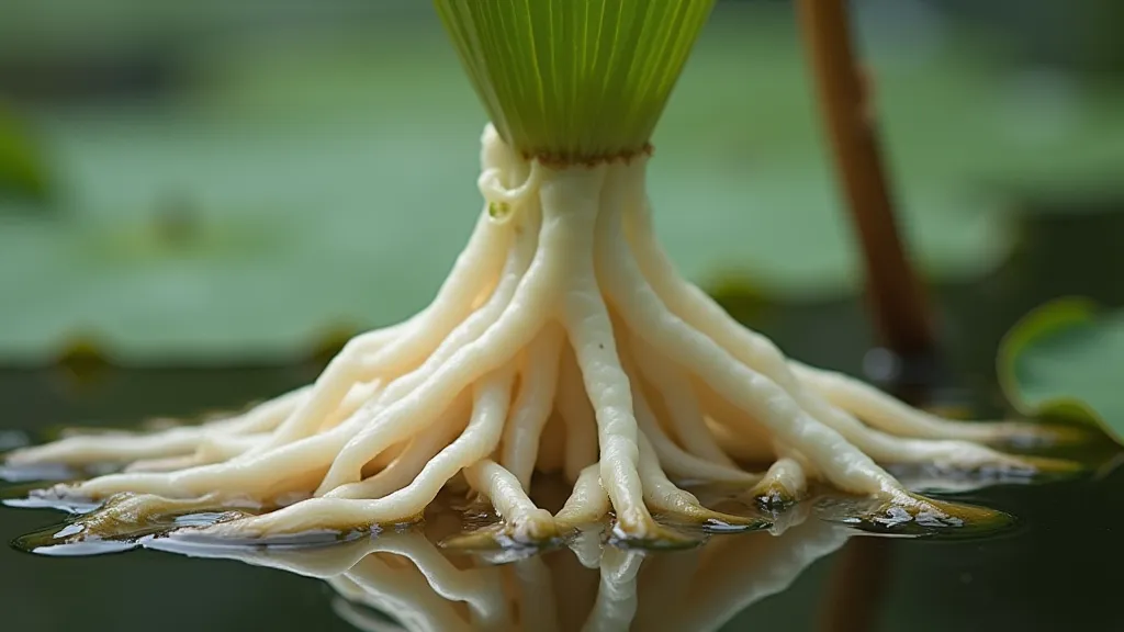 Healthy water lily root