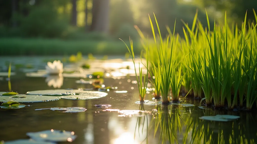 Pickerel Rush growing at pond edge