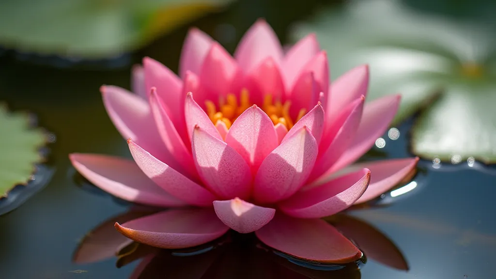 Pink water lily bloom