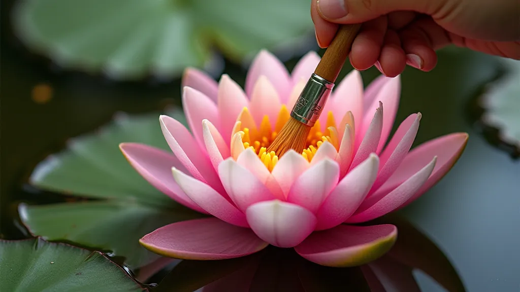 Water lily flower pollination