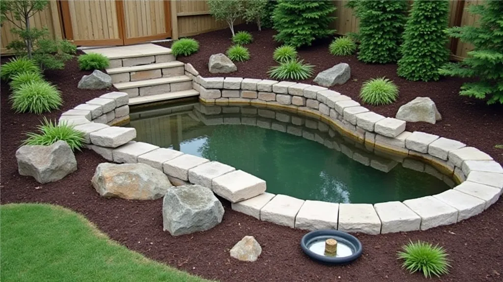 Pre-formed pond installation