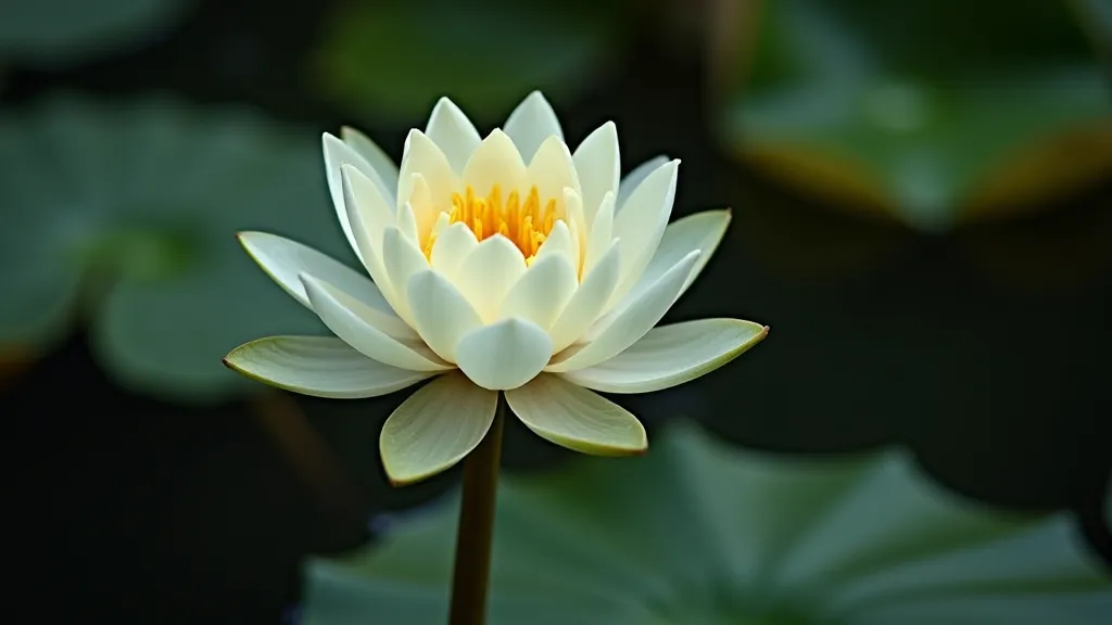 Water lily plant in a pond