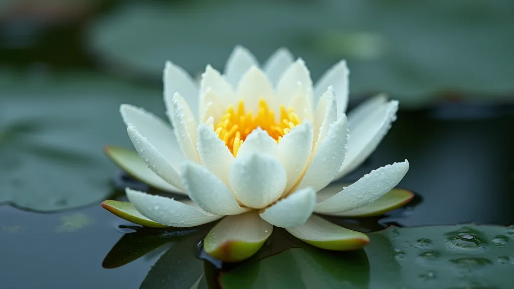 Close-up of a white water lily flower